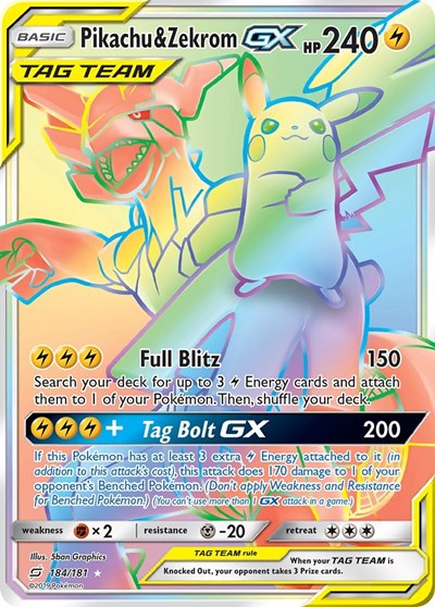 Pikachu & Zekrom GX (Secret) - SM - Team Up