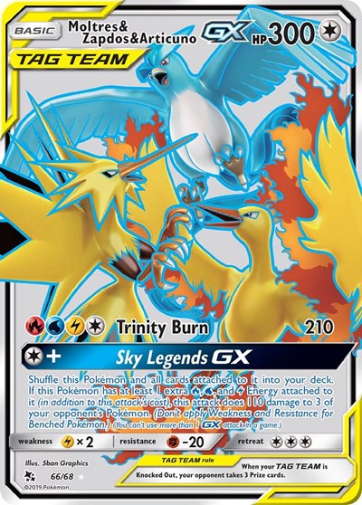 Moltres and Zapdos and Articuno GX Full Art - Hidden Fates
