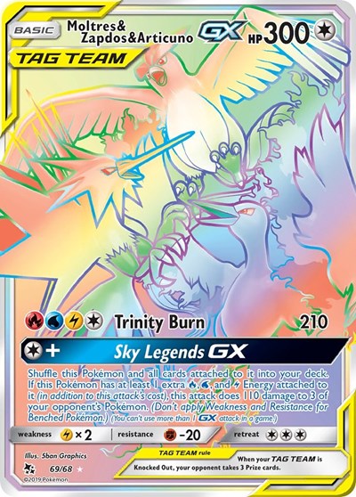 Moltres and Zapdos and Articuno GX Secret - Hidden Fates