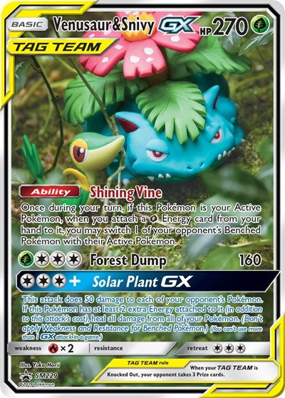 Venusaur and Snivy GX SM229 - SM Promos