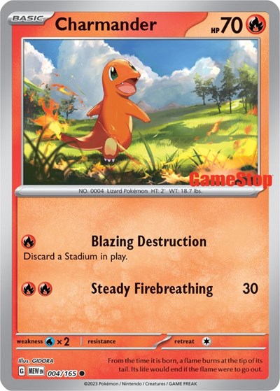Charmander 004 165 GameStop Exclusive - Miscellaneous Cards & Products