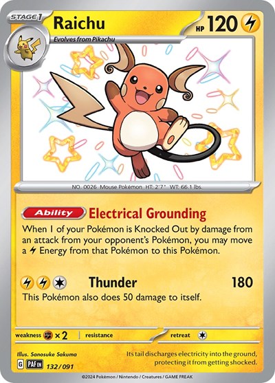 Raichu 132 091 - SV: Paldean Fates