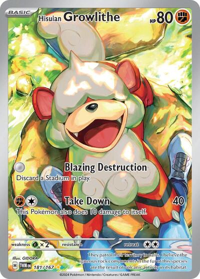 Hisuian Growlithe 181 167 - SV06: Twilight Masquerade