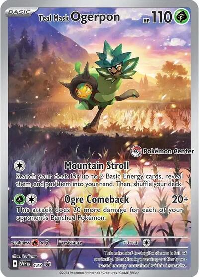 Teal Mask Ogerpon 123 Pokemon Center Exclusive - SV: Scarlet & Violet Promo Cards
