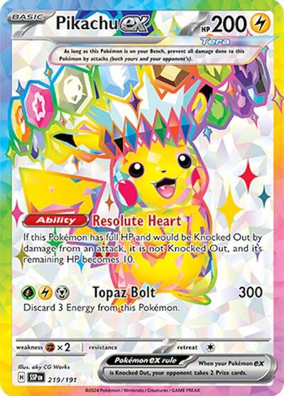 Pikachu ex 219 191 - SV08: Surging Sparks