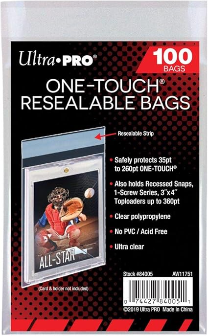 Ultra Pro One-Touch Trading Card Protective Bags (100 Sleeves)