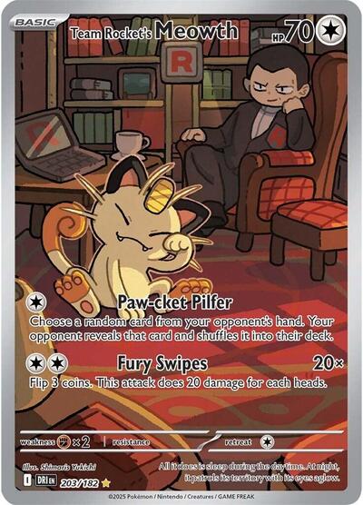 Team Rockets Meowth 203 182 - SV10: Destined Rivals