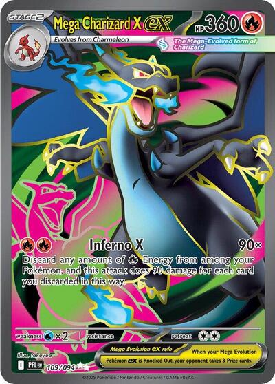 Mega Charizard X ex 109 094 - ME02: Phantasmal Flames