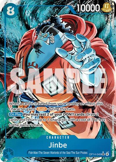 Jinbe OP14 049 Alternate Art - The Azure Sea's Seven