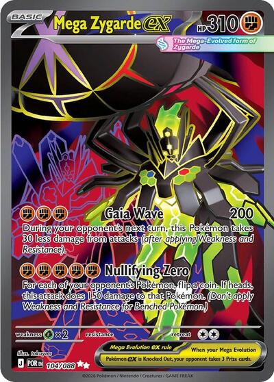 Mega Zygarde ex 104 088 - ME03: Perfect Order