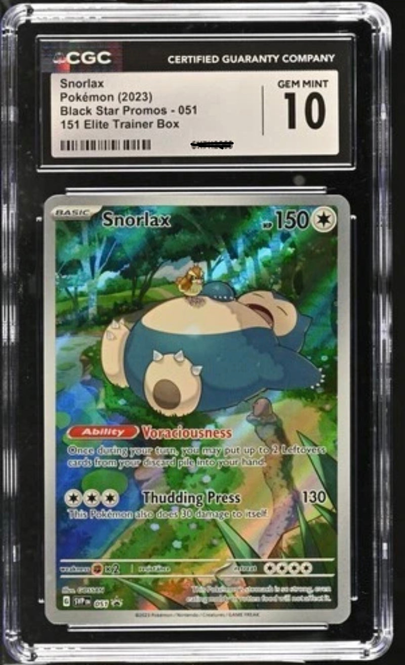 CGC 10 Snorlax Pokemon 151 ETB Black Star Promo Full Art Holo 051