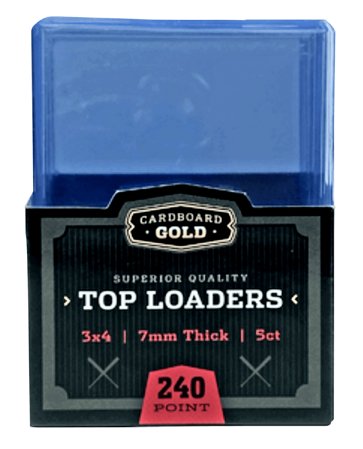 Cardboard Gold 240pt Super Thick Toploaders - 5 Pack