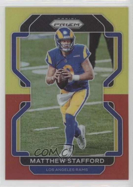 Matthew Stafford 2021 Panini Prizm Red & Yellow Prizm /39