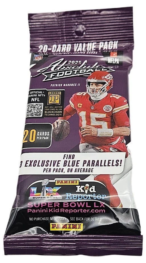 2025 Panini Absolute Football 20 Card Jumbo Value Cello