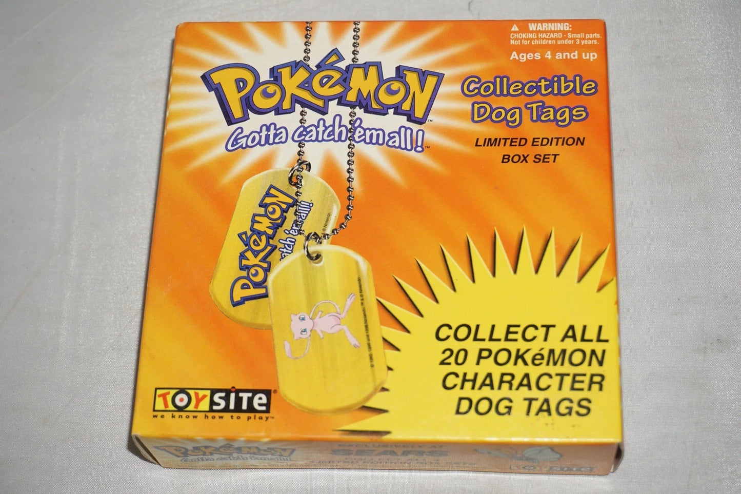 Vintage Pokemon Collectible Dog Tags Limited Edition Sears 6 Tags NIB 1999