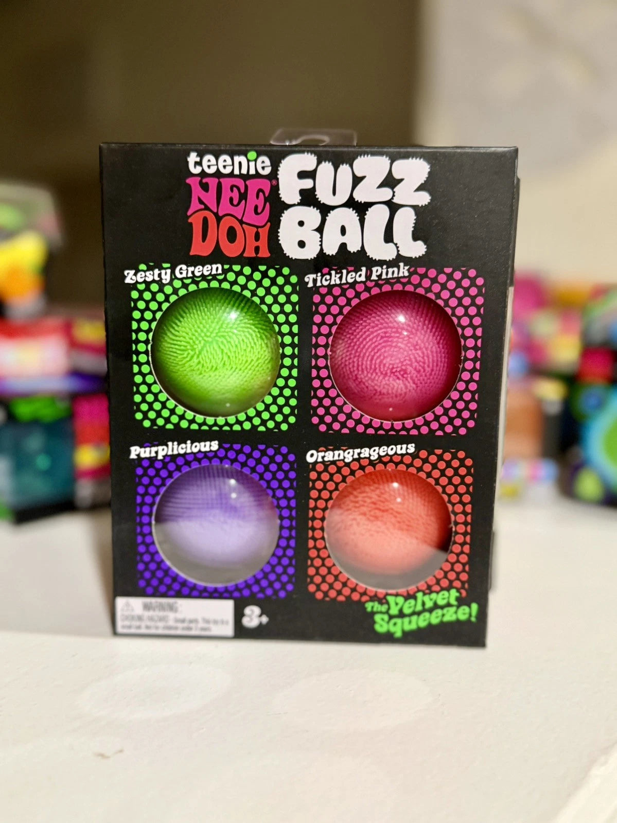 NeeDoh Teenie Fuzz Ball 4 Pack Nee Doh FUZZBALL