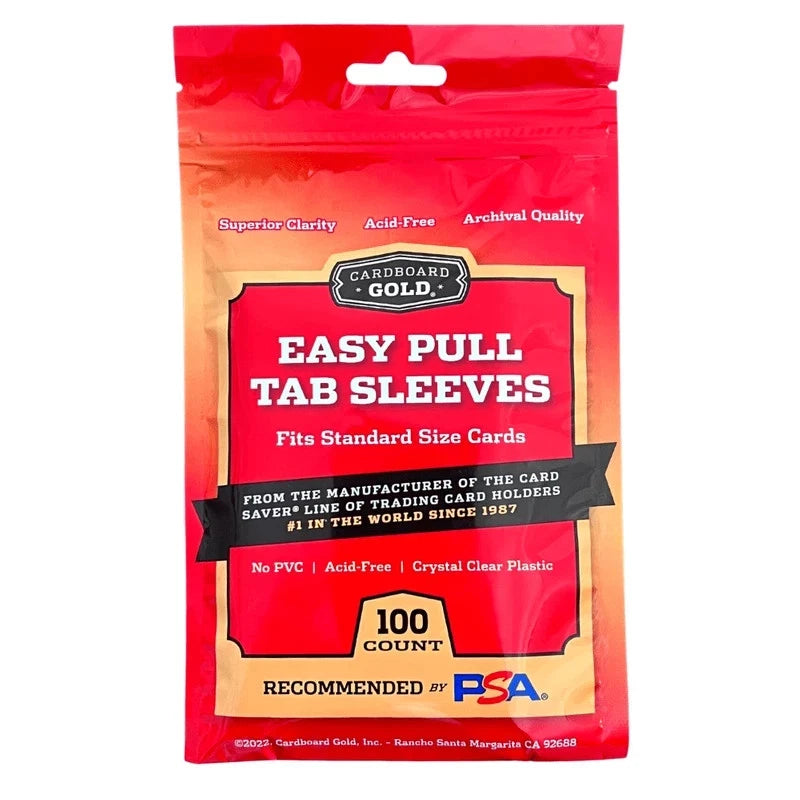 Cardboard Gold Easy Pull Tab Soft Sleeves Premium Trading Card
