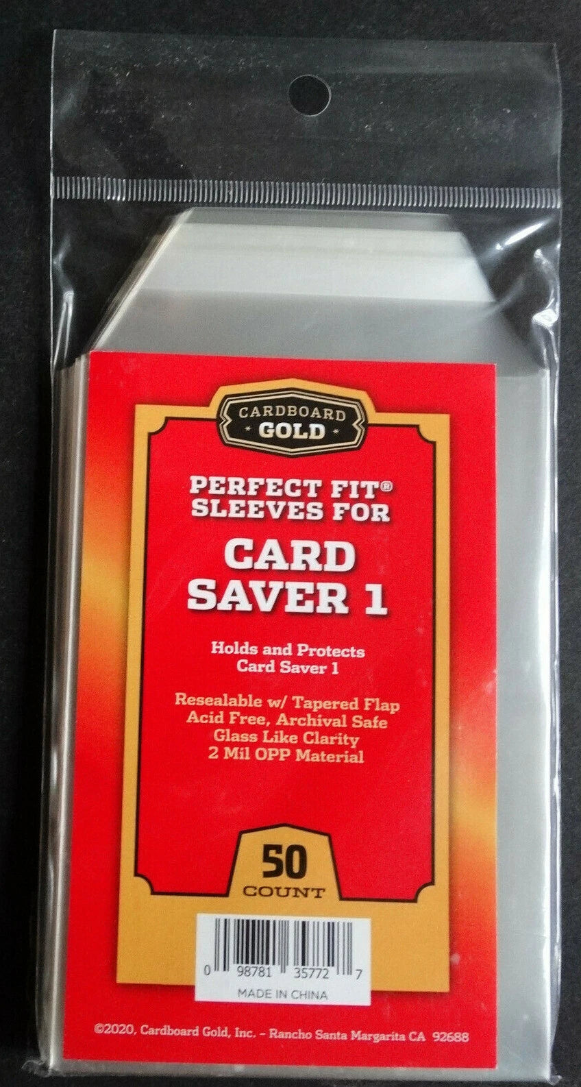 50 Cardboard Gold Perfect Fit Sleeves for Card Saver 1