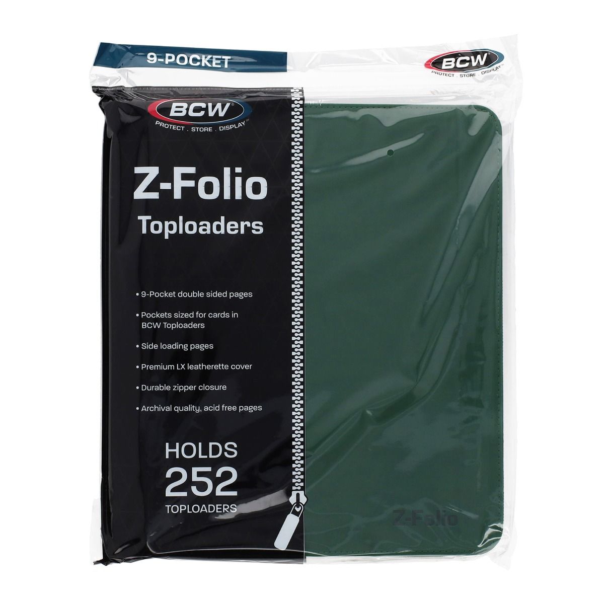 BCW - Z-Folio 9 Pocket Top Loader Binder - Green