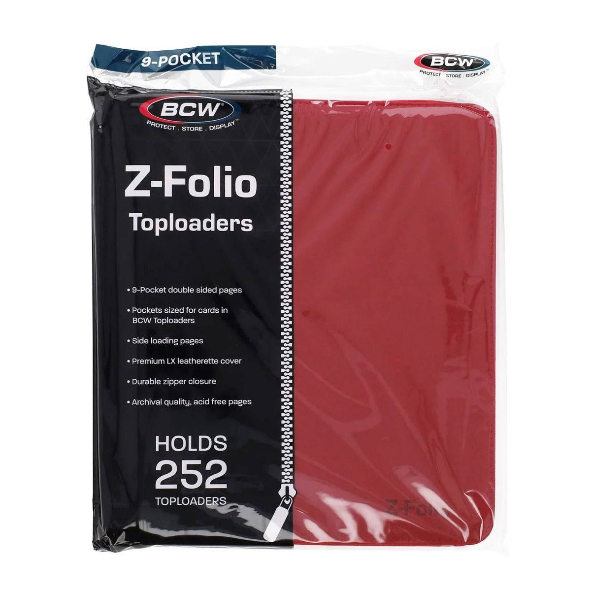 BCW - Z-Folio 9 Pocket Top Loader Binder - Red